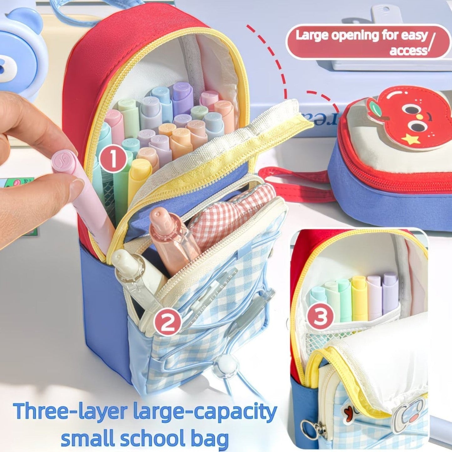 1pc Adorable Cloud Patterns, Premium Quality Pencil Case