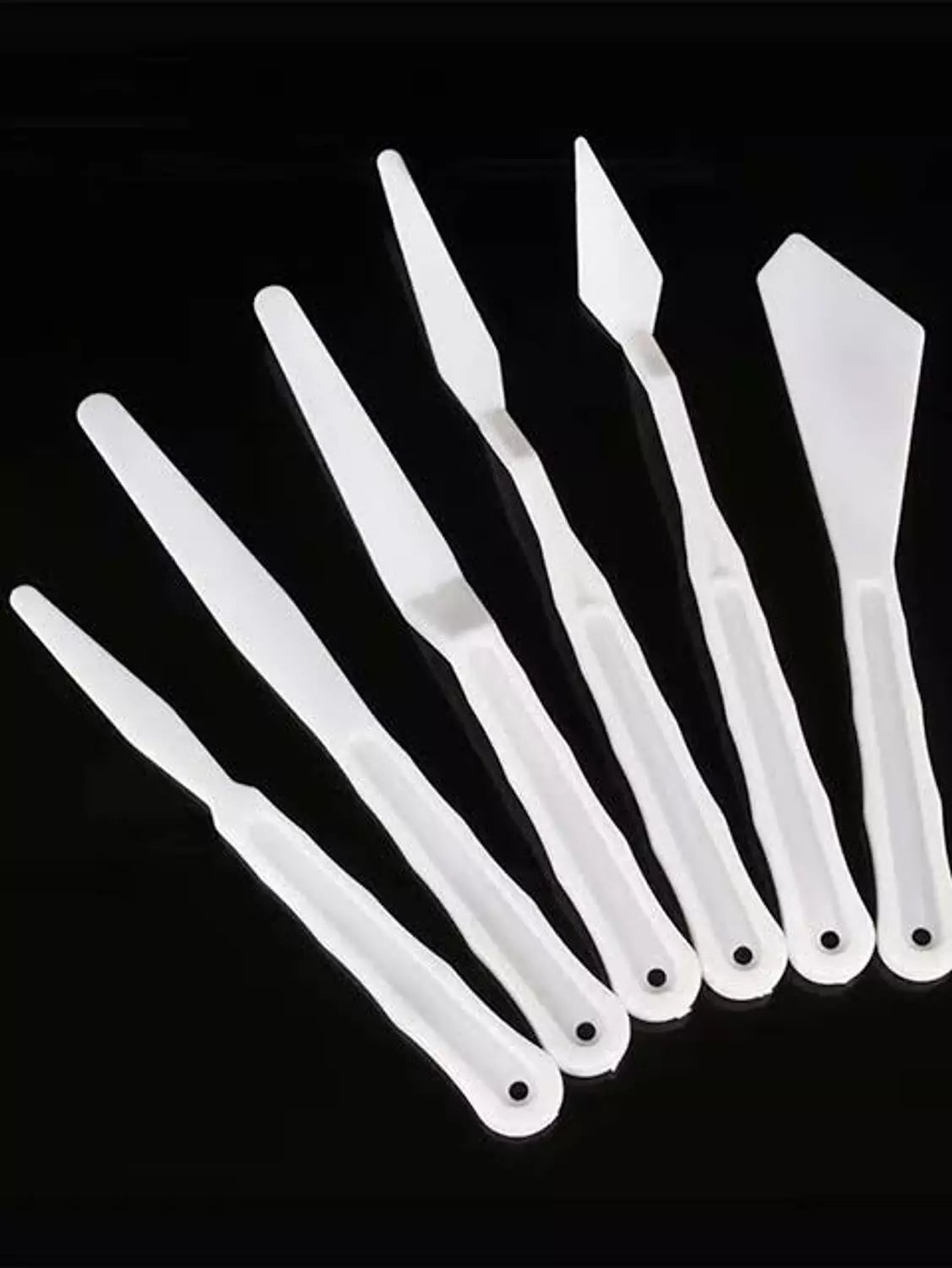Plastic Painting Palette Knife Set, 6 Pcs Black