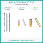 Keyroad Metalic, Neon Pastel Colored Pencils, 6 Colors, 3 Shades