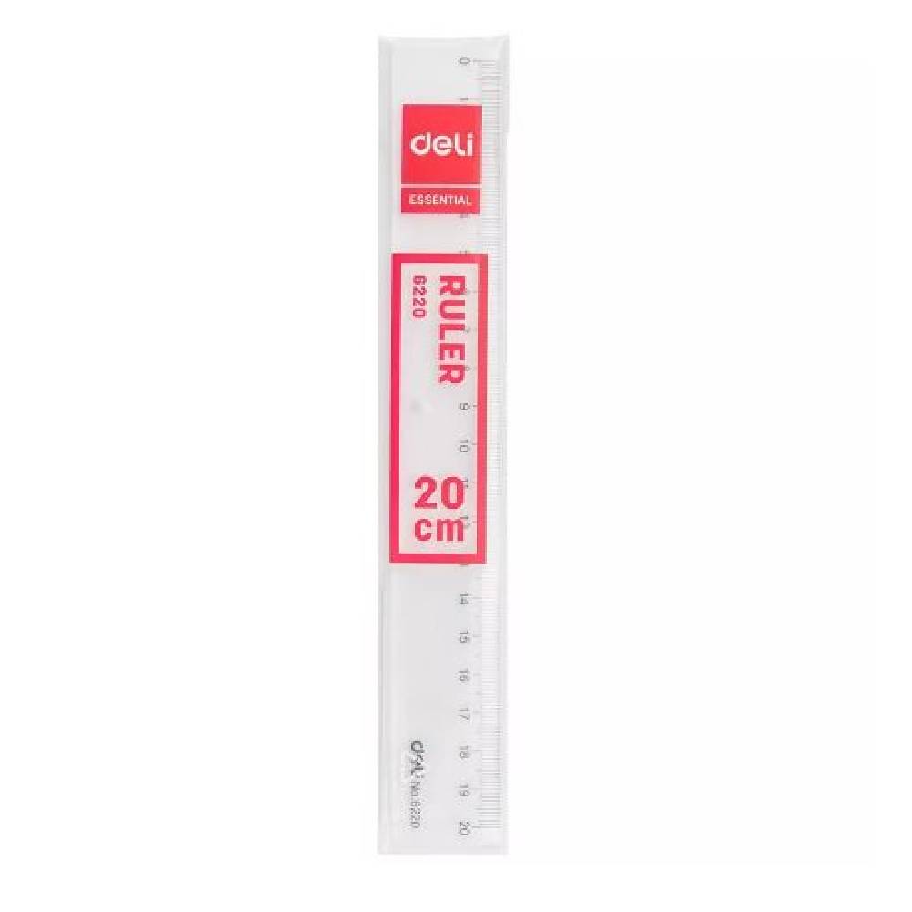 Deli Ruler 20 Cm Transparent