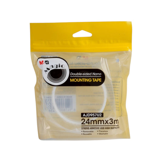 M&G brand Double-Sided Nano Mounting Tape, measuring  2.4cm- 3m
