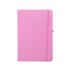 Elite Stationery House A5 pink hard cover notebook with elastic closure band and embossed notes text on the side
