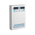 Elite Stationery House 2027 desk calendar block with blue and black accents, 12x8 cm size with daily prayer times