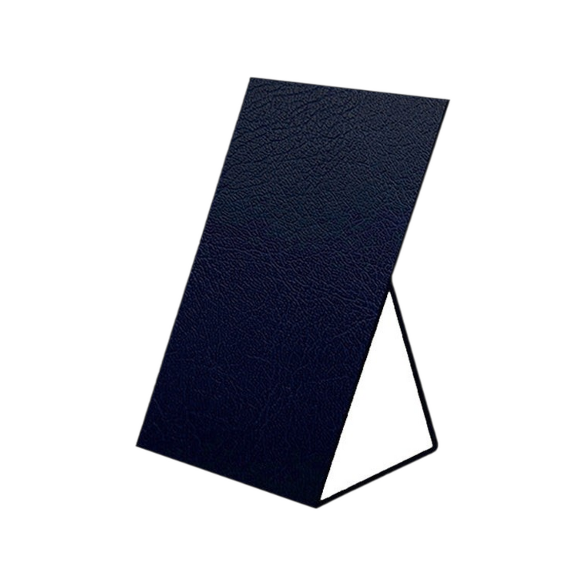 Elite Stationery House navy blue textured leatherette desk calendar stand with a triangular base