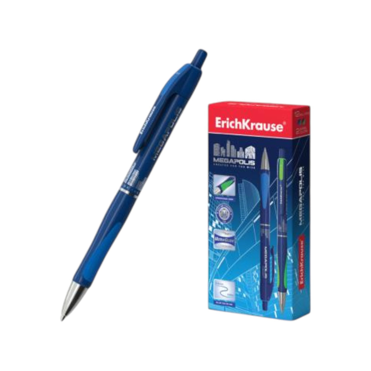 Retractable Ballpoint Pen Erich Krause MEGAPOLIS Concept, Ink Color: Blue 1 Pen