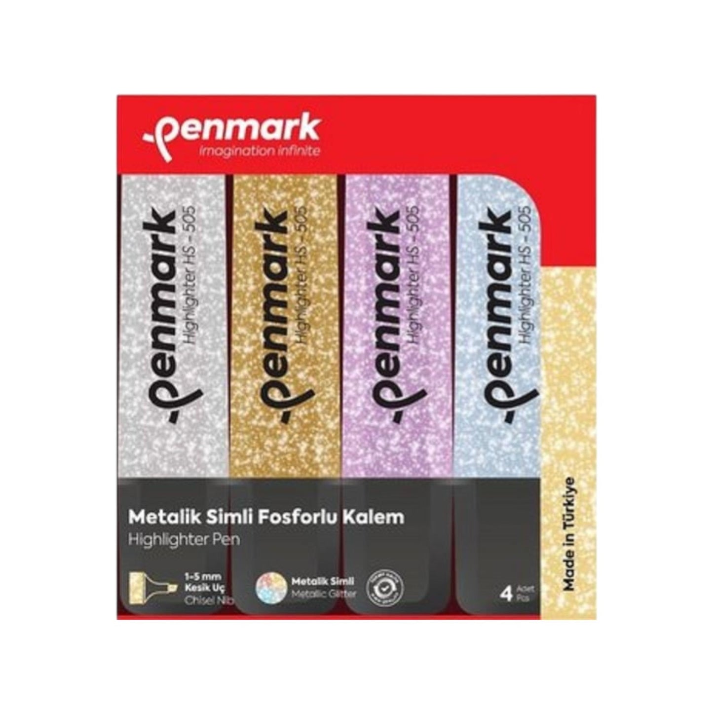 Penmark Highlighter Pen 4 Glitter Mixed Color
