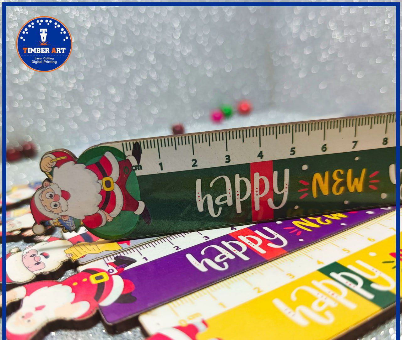 Christmas Wooden Ruler 20cm