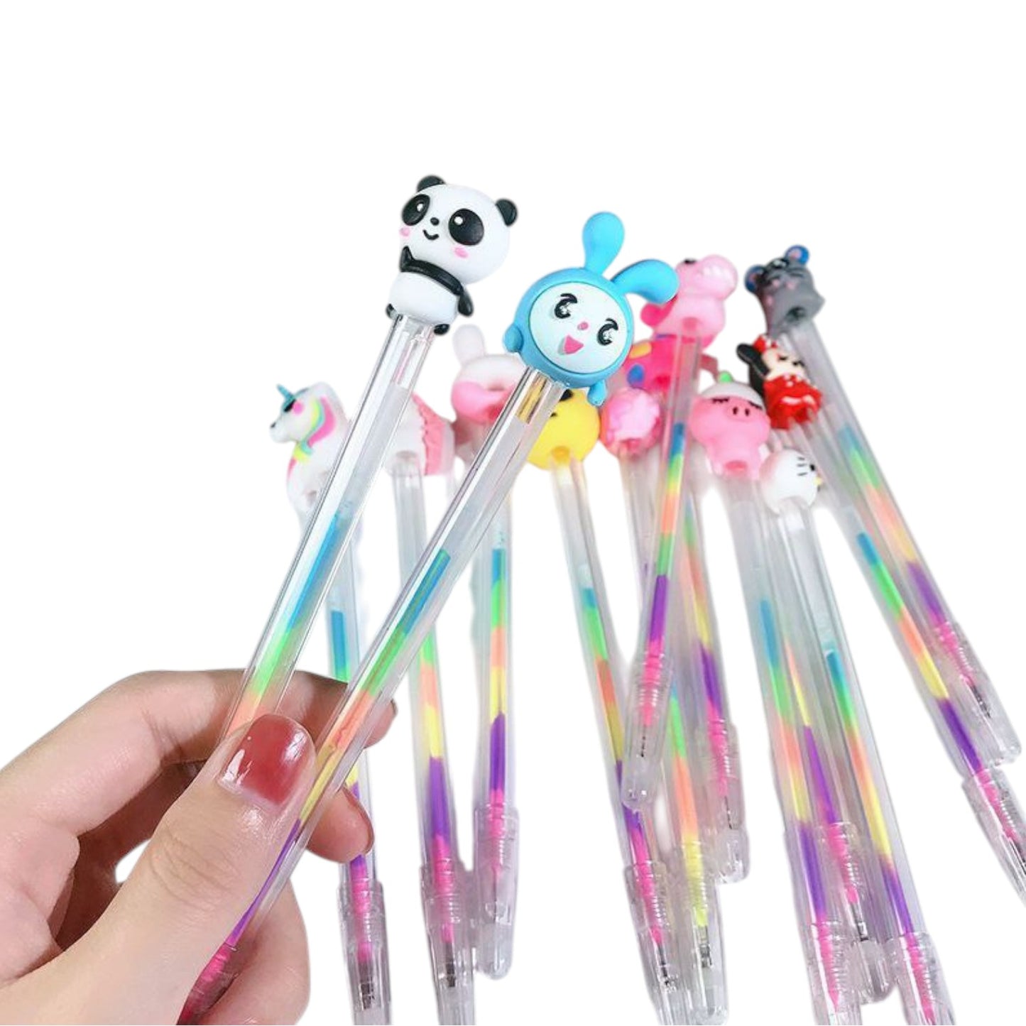 Multi-colored fluorescent pen. Equipped with a silicone toy