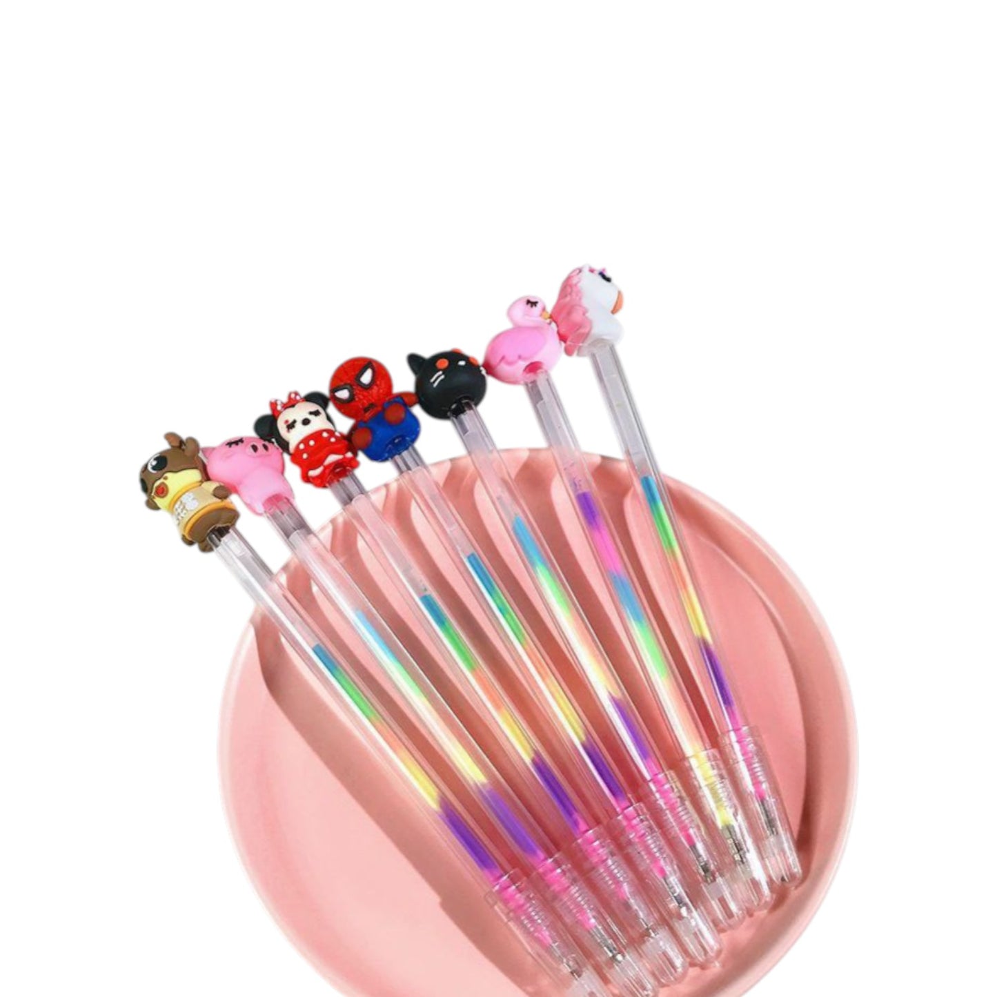 Multi-colored fluorescent pen. Equipped with a silicone toy