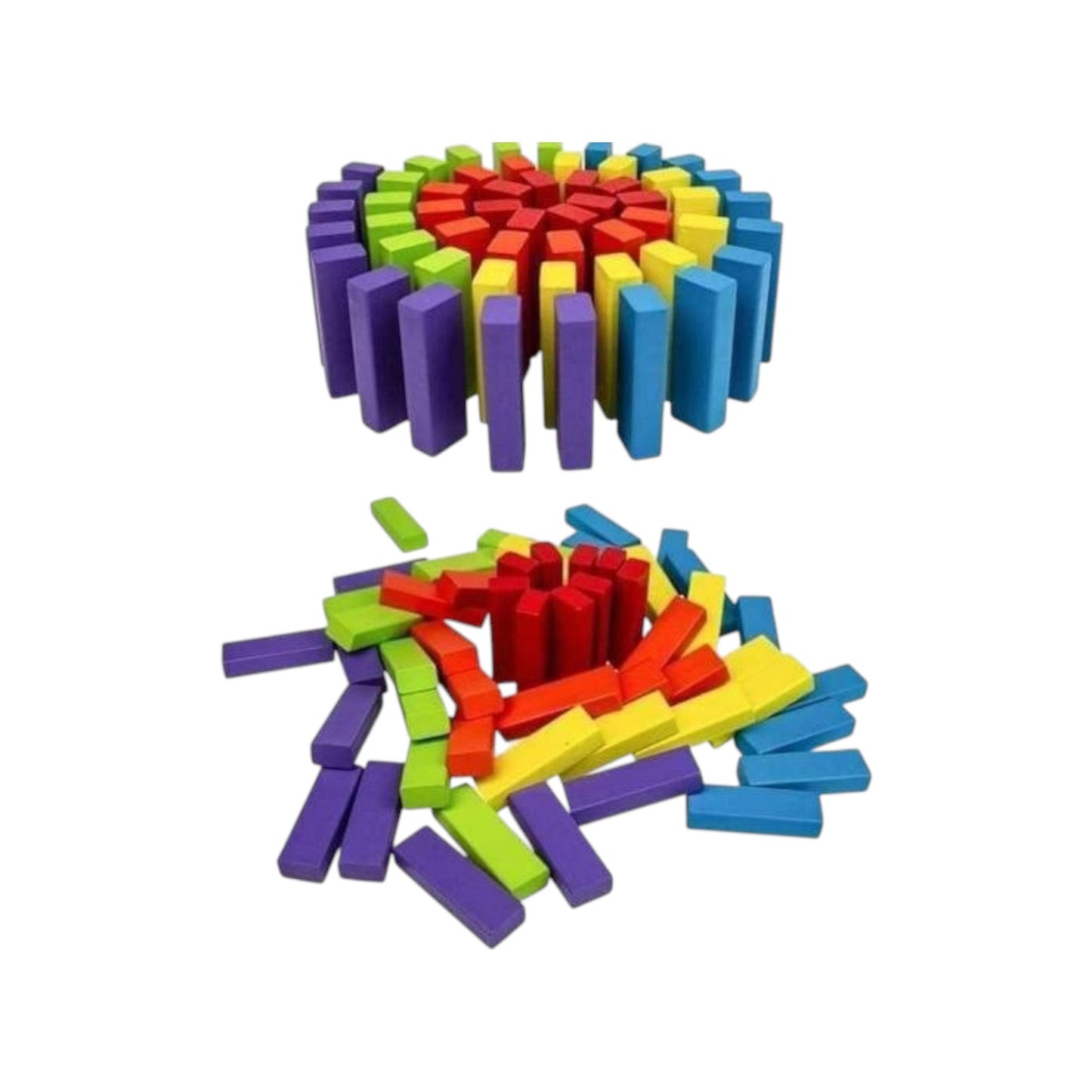 Wooden Blocks Game for Kids and Adults, 48 Wooden Blocks & 4 Dices