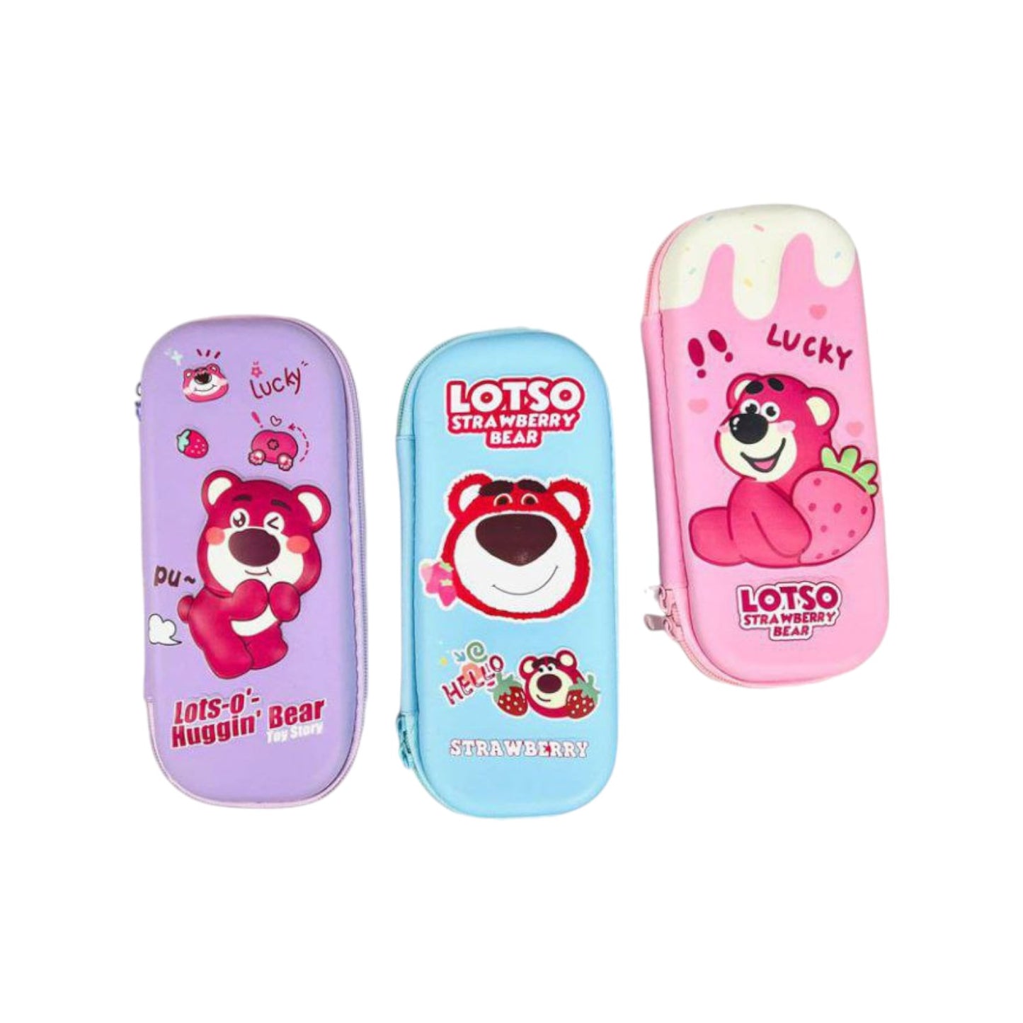 Printed Plastic Pencil case With Pen holder With Metal zipper