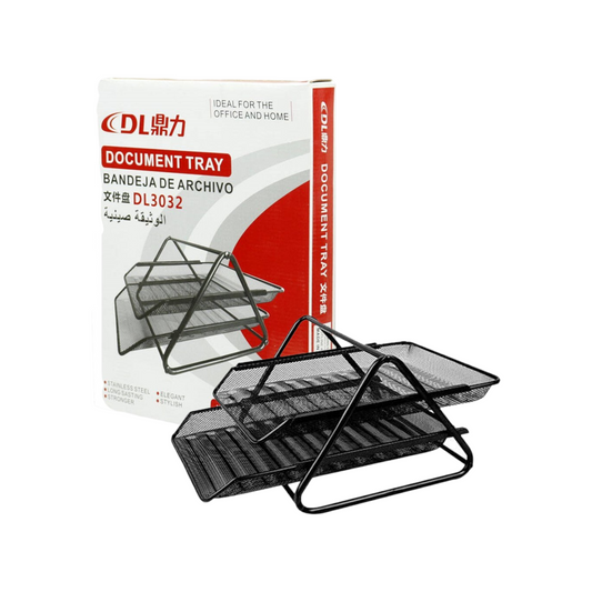 Desk Deposit Tray 2 Layer, A4 Letter Paper Mesh Storage Organizer