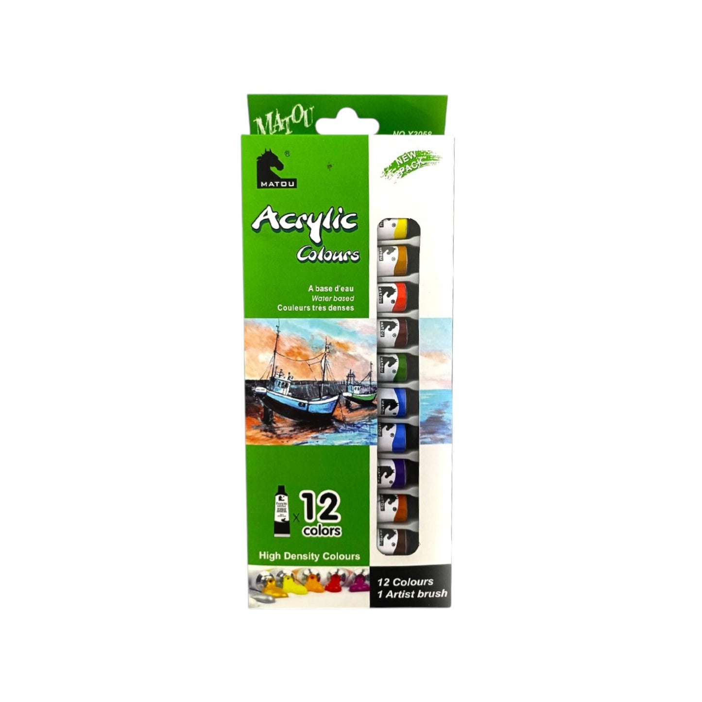 Set of 12 acrylic color tubes 3058