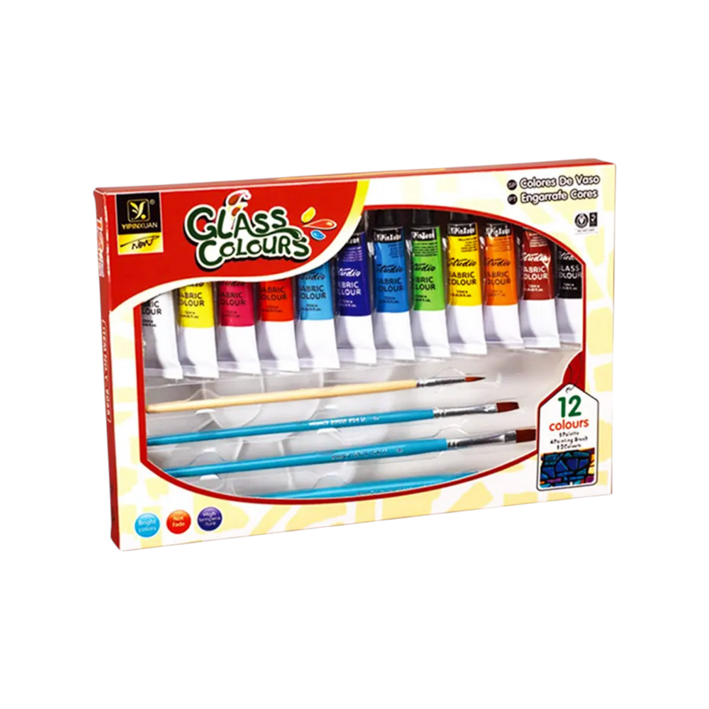 Opeth 9068 Glass Colors Tubes with 4 Artist Brushes and Palette