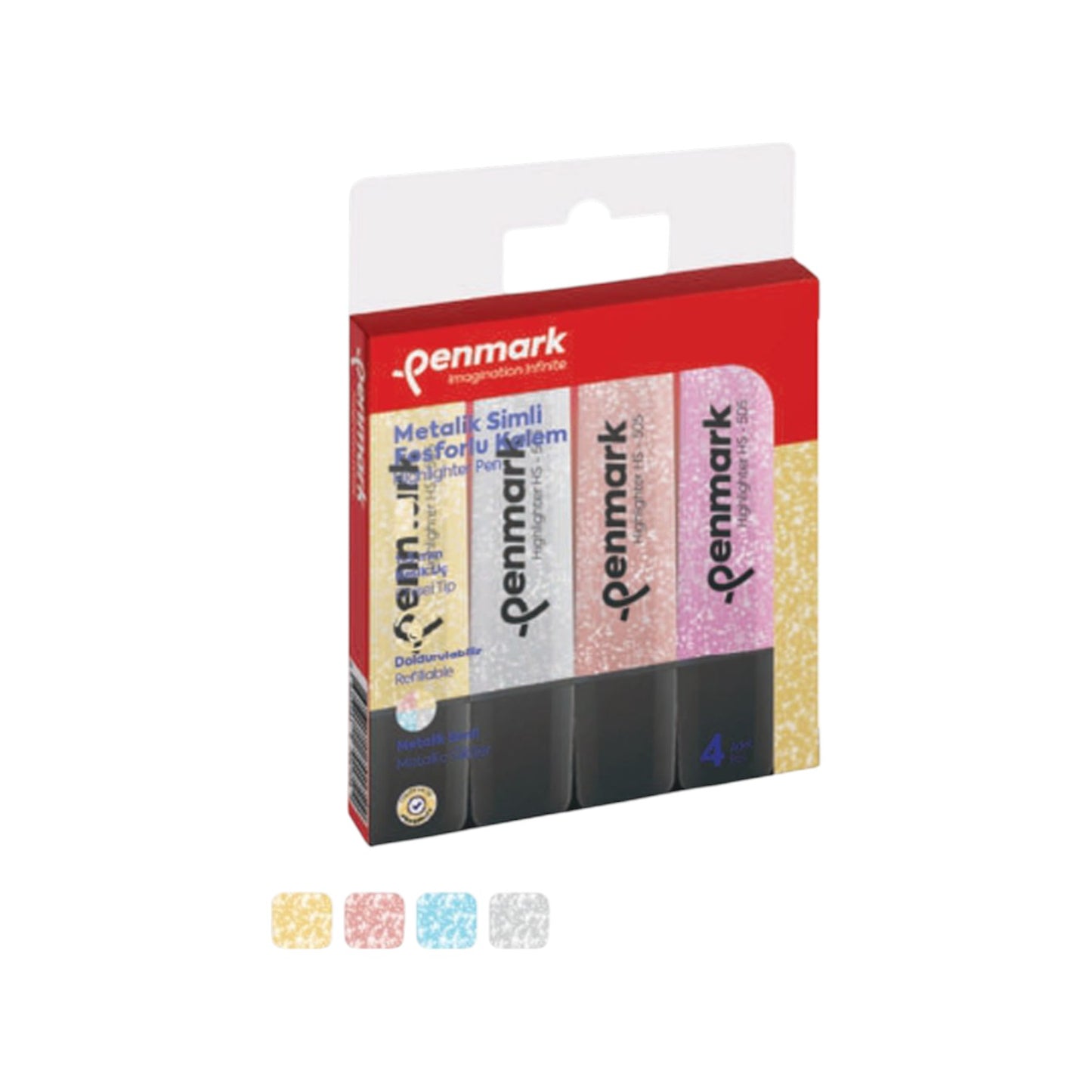 Penmark Highlighter Pen 4 Glitter Mixed Color
