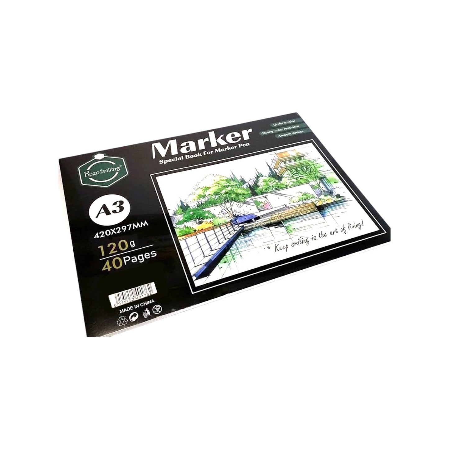 Canson Sketch Book, Size 25 * 35 cm, 12 Sheets, White Paper