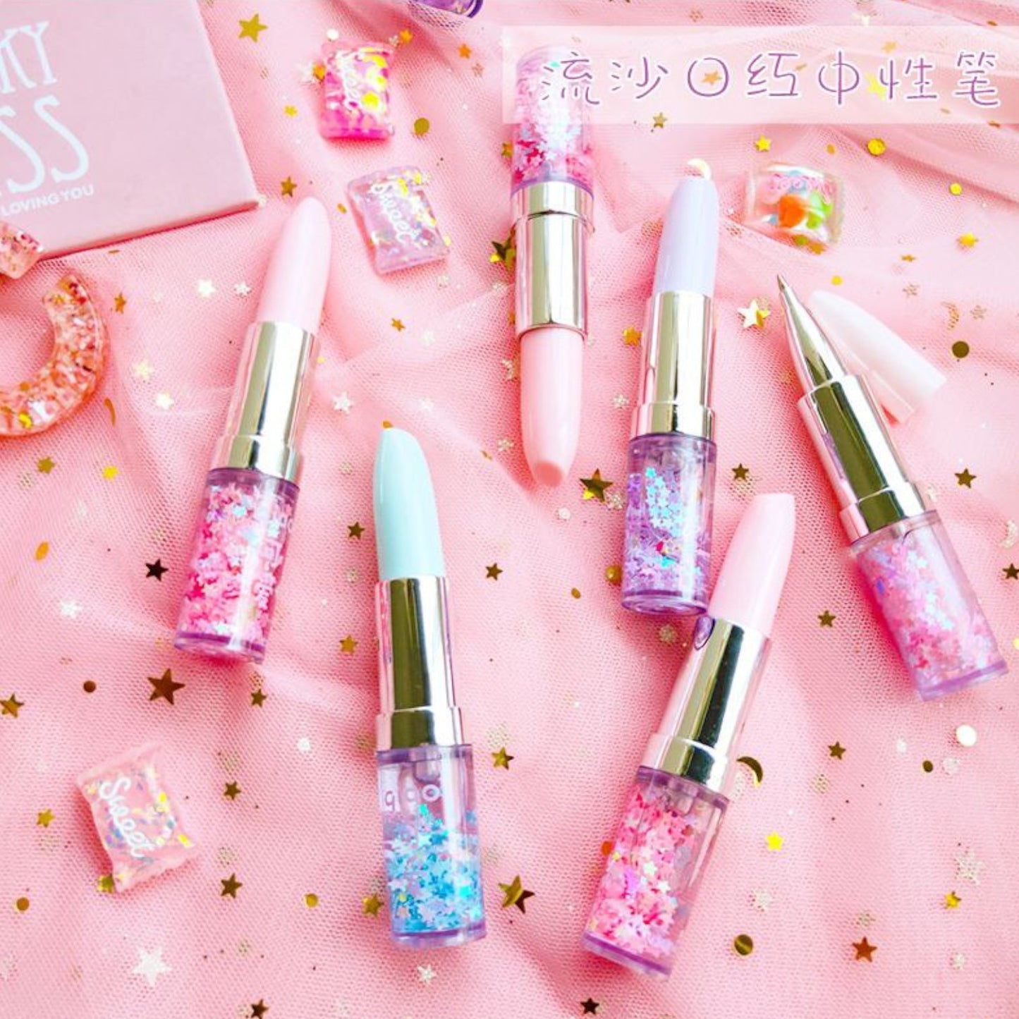 Glitter Lipstick Pen Gel Pen