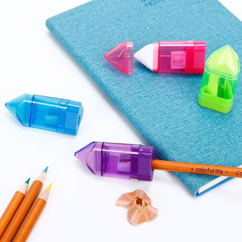 2 in 1 Triangle Sharpener & Eraser – Elite Stationery El Sahhar