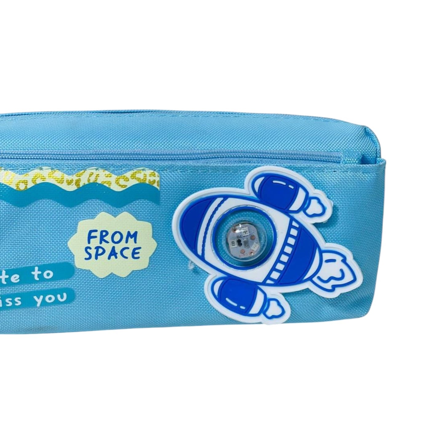 Space pencil case - With Silicone Lining - Fabric material 2 zippers