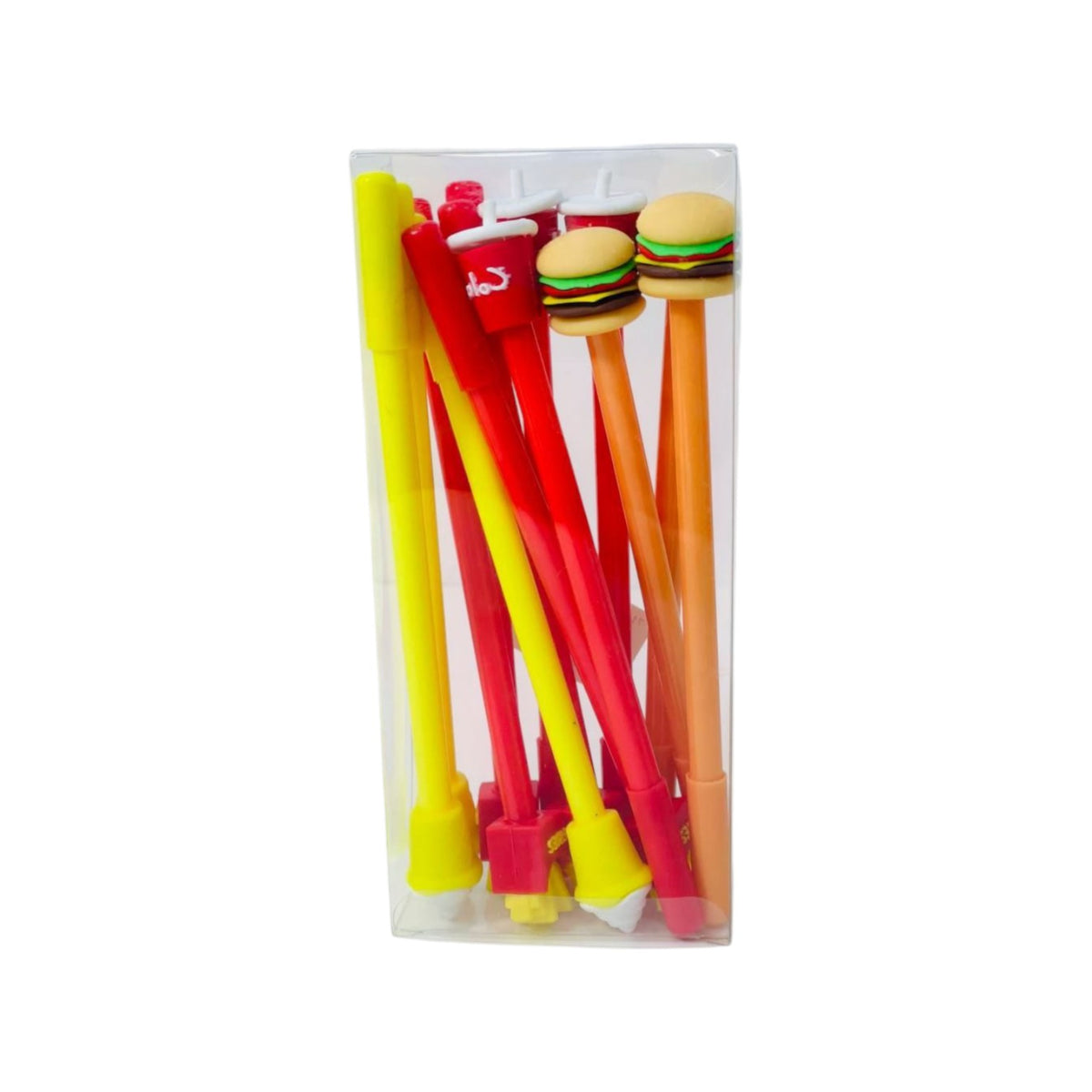 Blue Ink Pens With 2 Different Designs Ice Cream And Fries Shapes For Kids - Multi Color