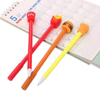 Blue Ink Pens With 2 Different Designs Ice Cream And Fries Shapes For Kids - Multi Color