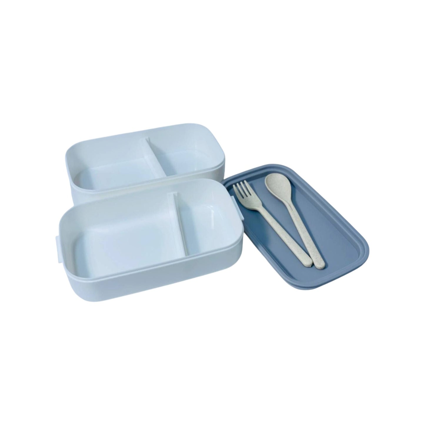 2 Layers 2 Parts  Stainless + Plastic Lunch Box