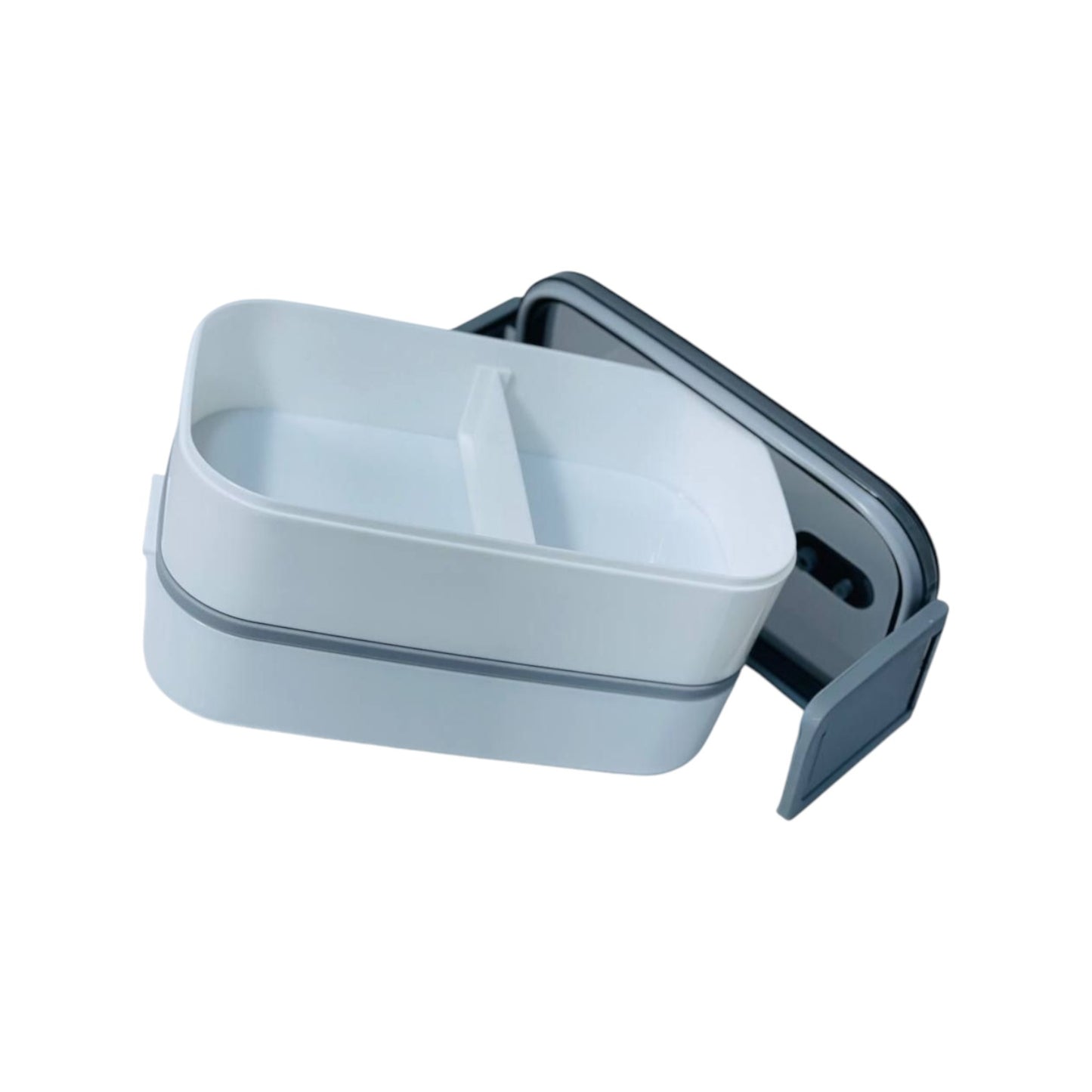2 Layers 2 Parts  Stainless + Plastic Lunch Box