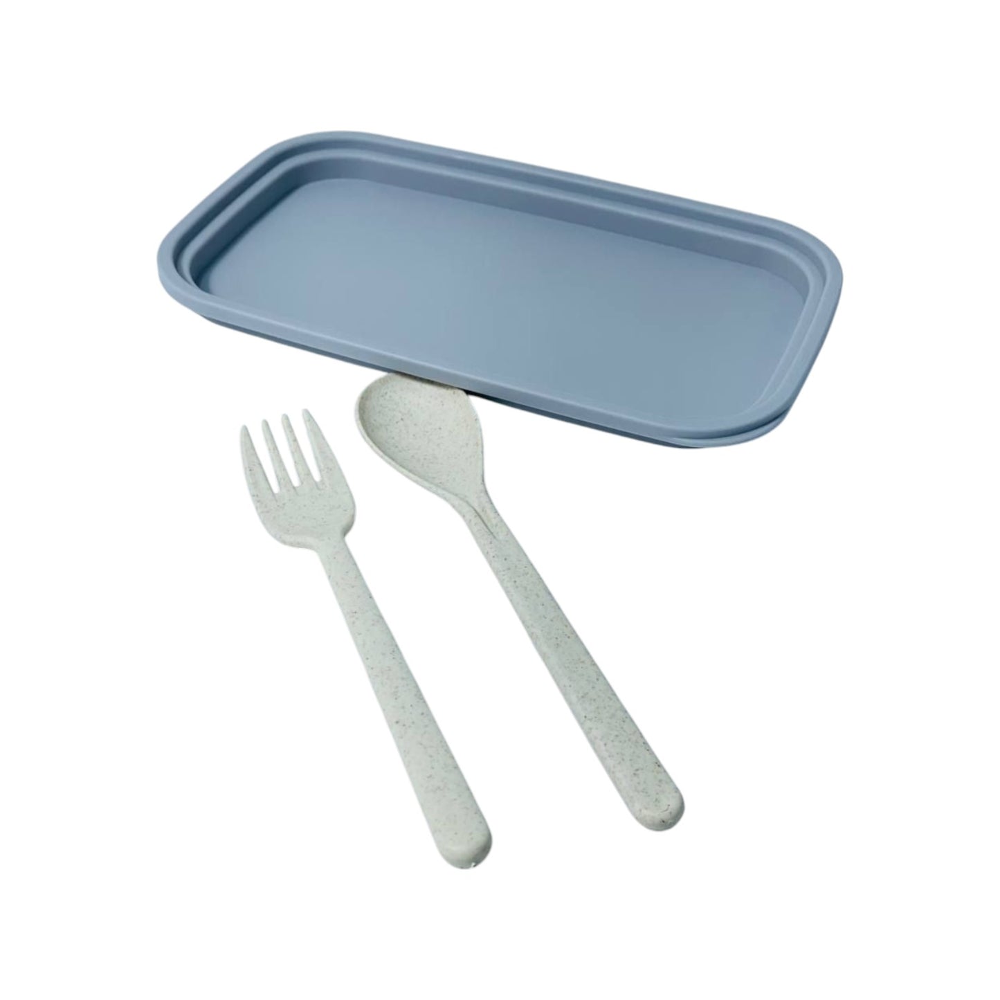 2 Layers 2 Parts  Stainless + Plastic Lunch Box