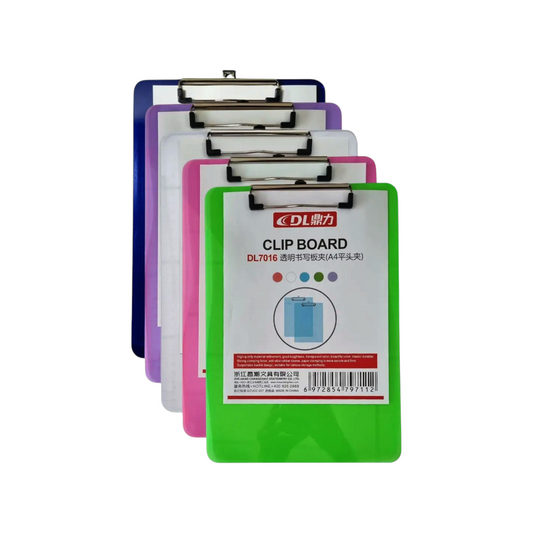 Colored Plastic Clipboard with Paper Clip, A5