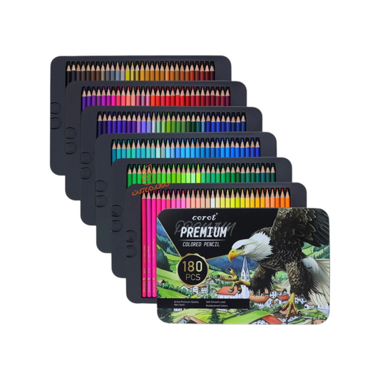 Corot KLCQ-180Y طقم 180 لون خشب علبة معدن