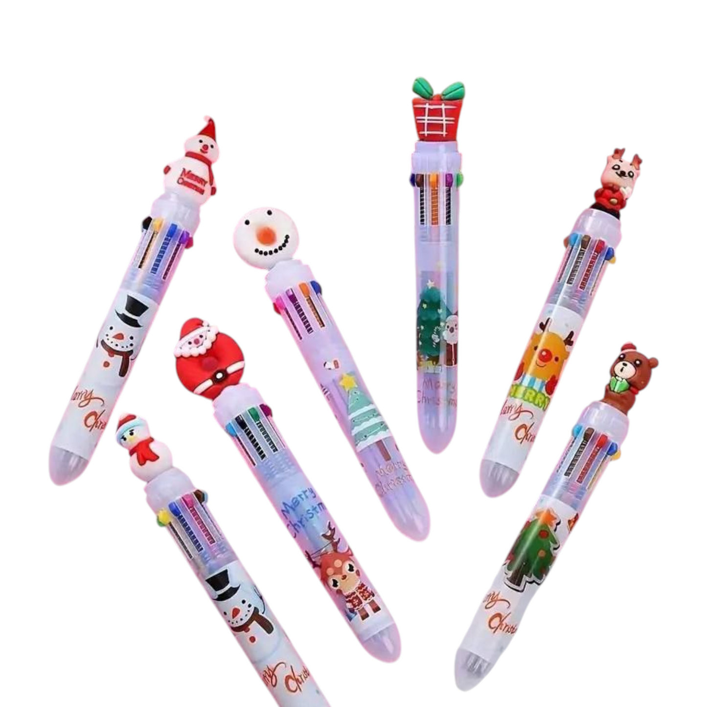 6 Colors Cartoon Press Plastic Cute Ballpoint Pen