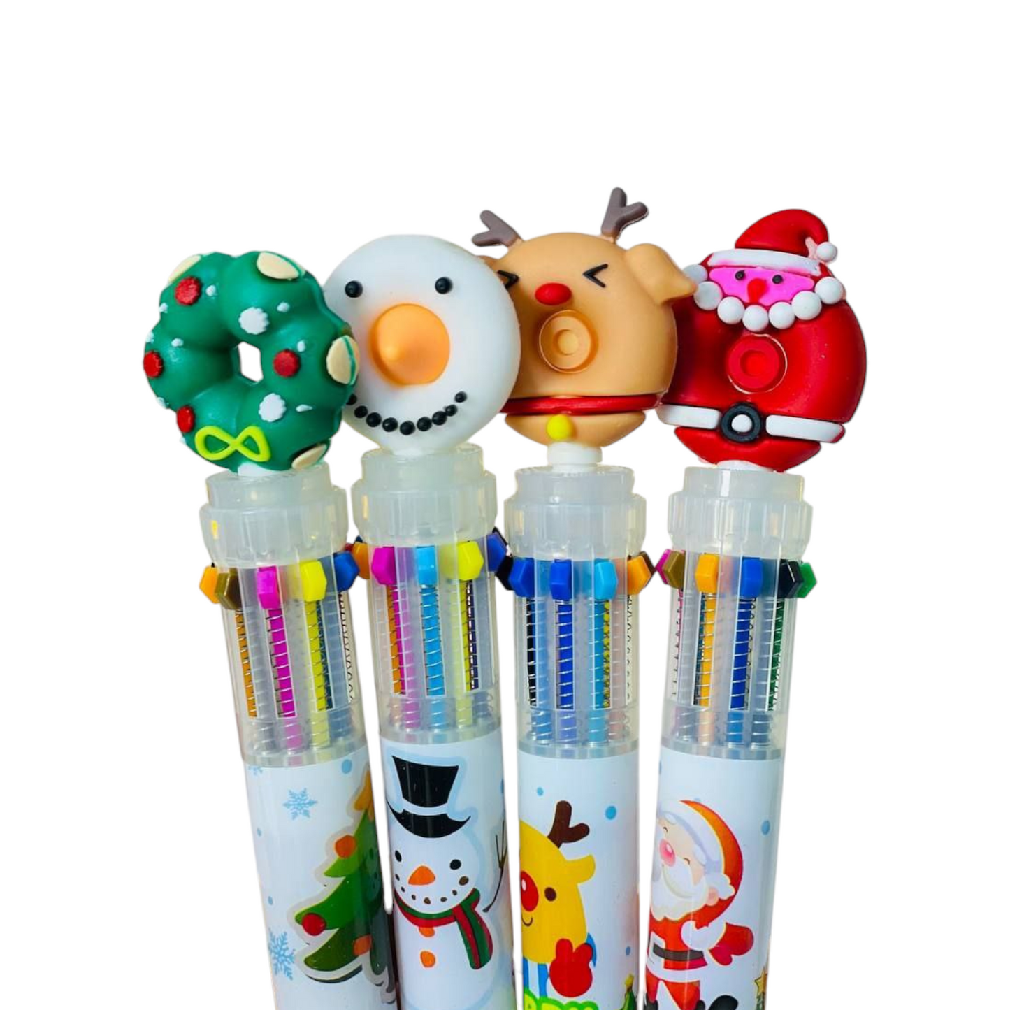 6 Colors Cartoon Press Plastic Cute Ballpoint Pen