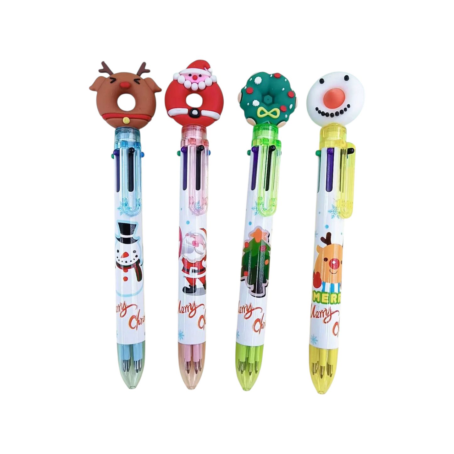 6 Colors Cartoon Press Plastic Cute Ballpoint Pen