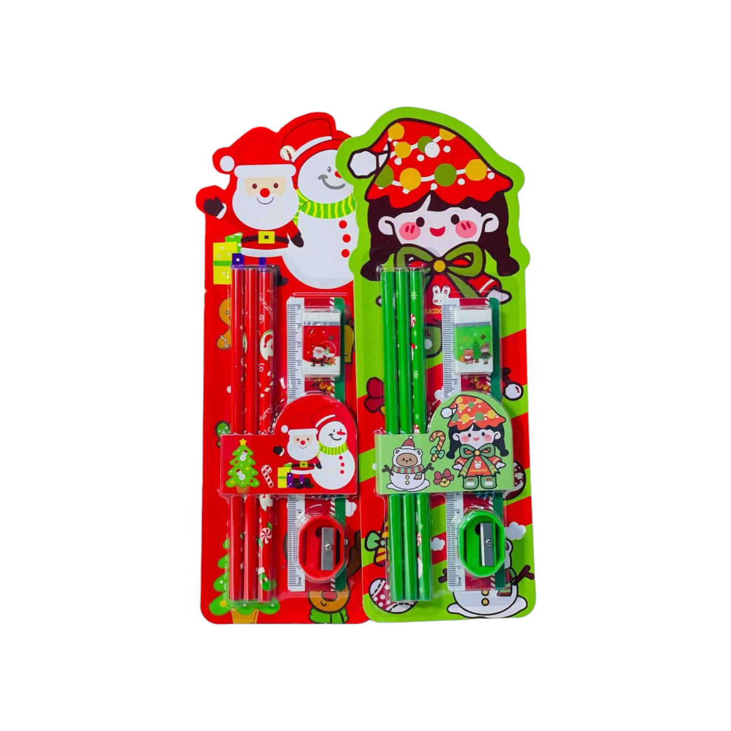 Red Christmas Stationery Set for Children 6 pcs