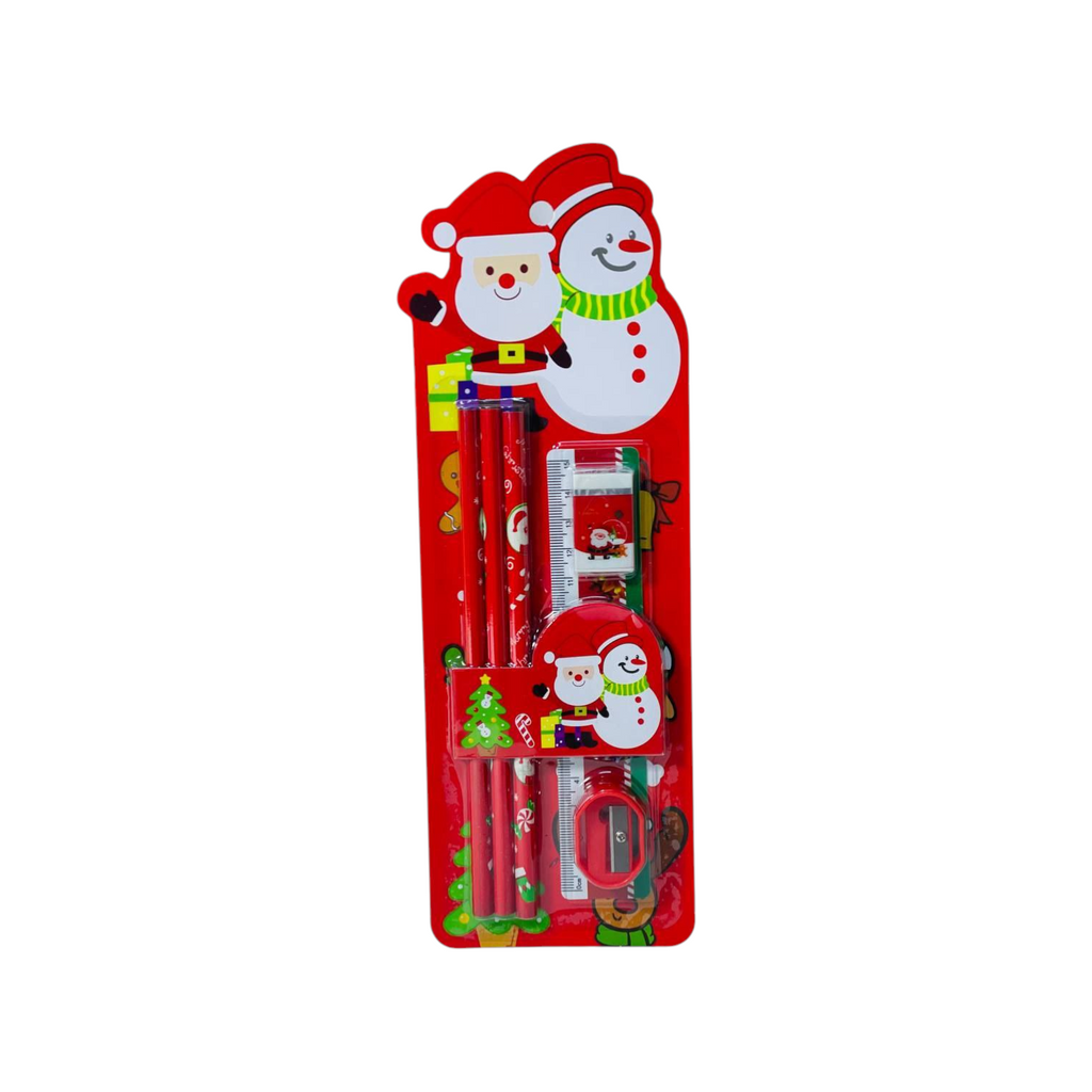 Red Christmas Stationery Set for Children 6 pcs
