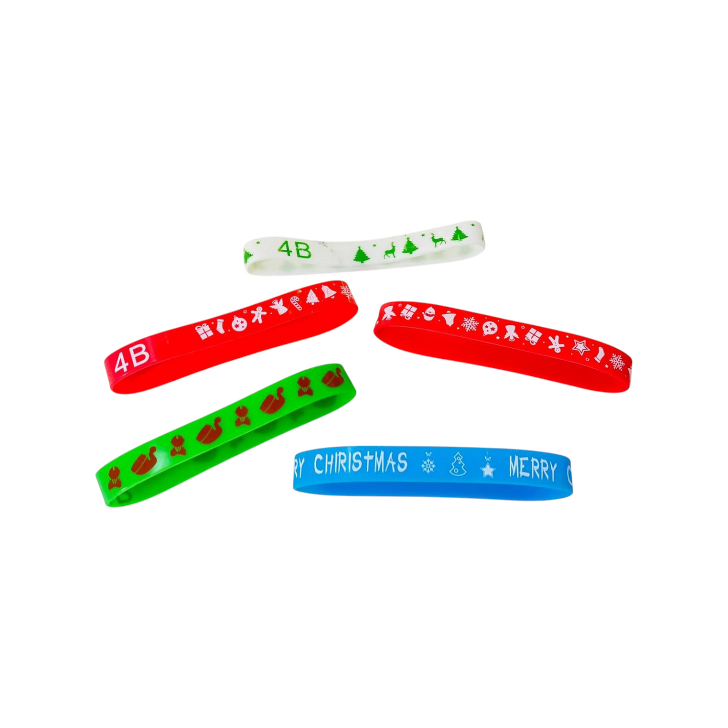 Xmas Rubber Wristbands- pack of 40