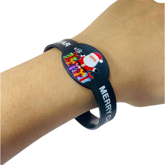 Santa Claus Bracelet  Made of Plastic with Christmas-Themed Printed Images