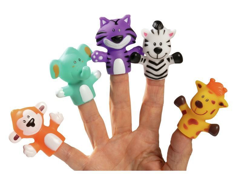 Set Of 5 Silicone Finger Puppets for Children