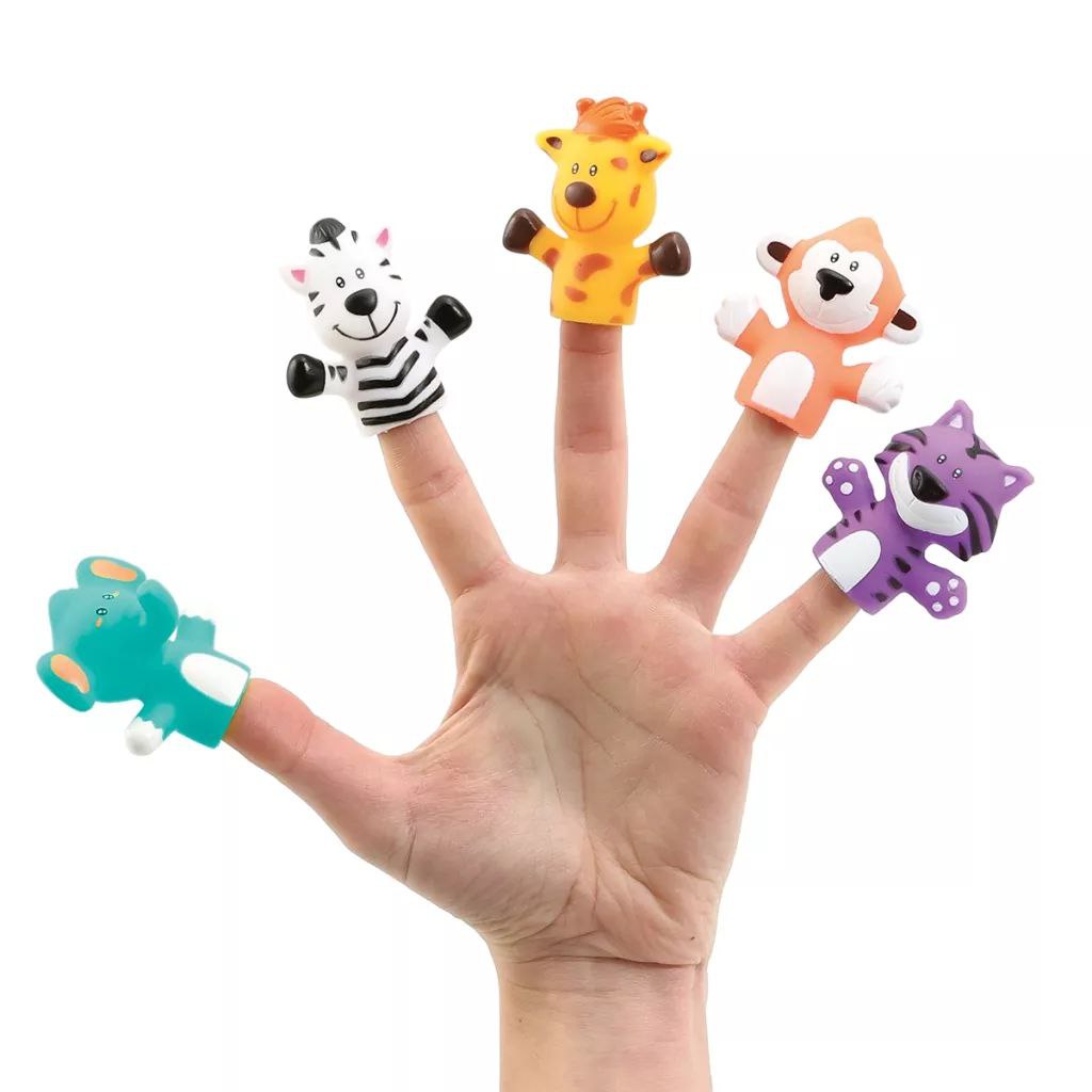 Set Of 5 Silicone Finger Puppets for Children