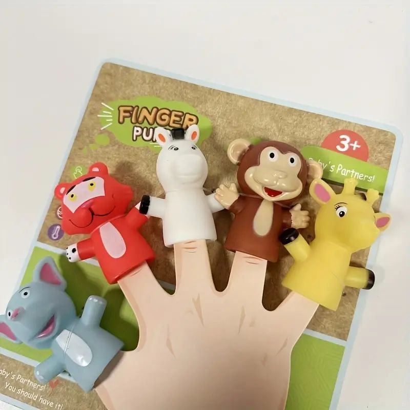 Set Of 5 Silicone Finger Puppets for Children