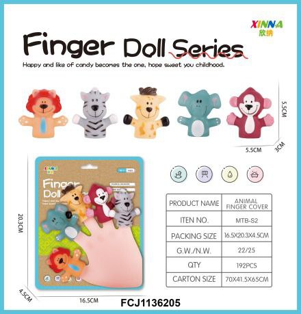 Set Of 5 Silicone Finger Puppets for Children