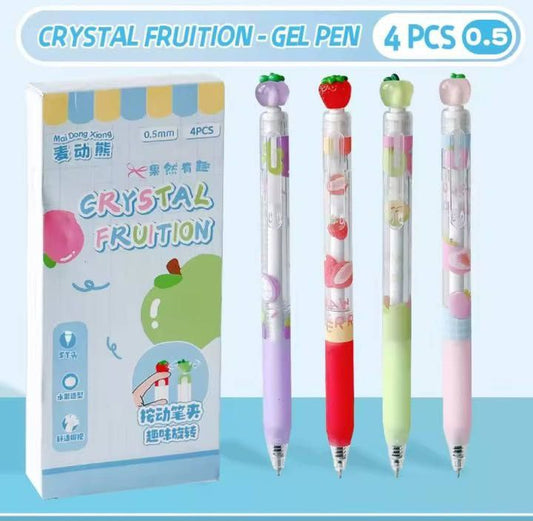 4 Pcs/Pack Creative Fruit-Shaped Gel Pens Rotatable