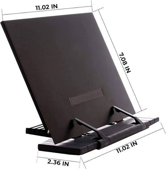 Book Stand Frame Desk Holder with 7 Tilt Adjustable Grooves Bookends