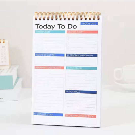 Daily Planner Notepad Undated 52 Sheets Tear Off , 6.5" x 9.8"