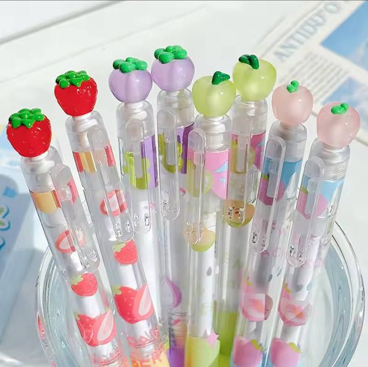 4 Pcs/Pack Creative Fruit-Shaped Gel Pens Rotatable