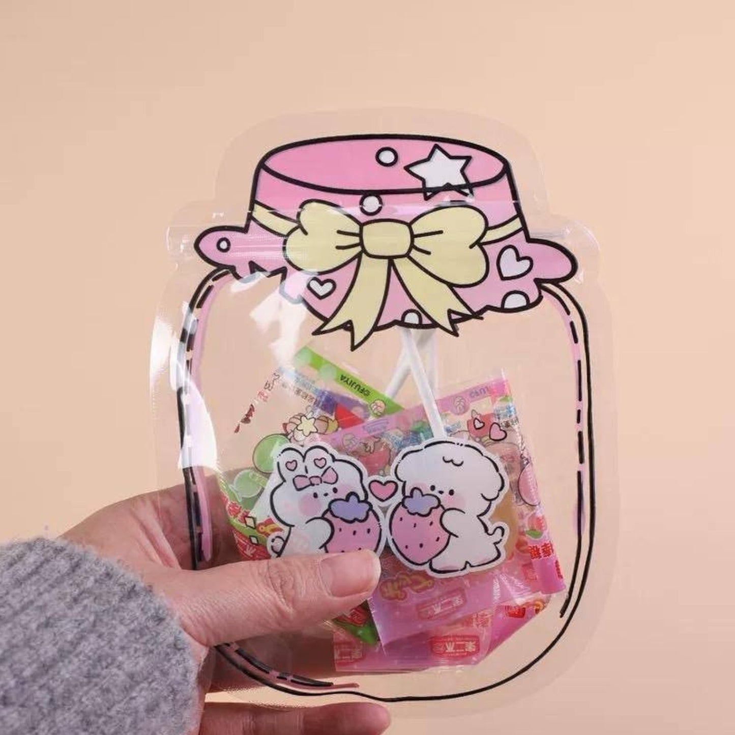 Storage Bag Cartoon Bottle Shape Sealed Bag Plastic Zip Lock - 1 Piece
