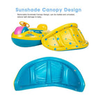 Inflatable Float with Protective Canopy, Steering Wheel Car Design