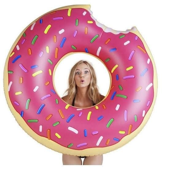 90cm  Inflatable Circular Buoy Donut Bite Pink Pool Premium