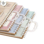 Elite Stationery House A4 spiral sketch books in pastel colors with white plastic carrying handles for artists