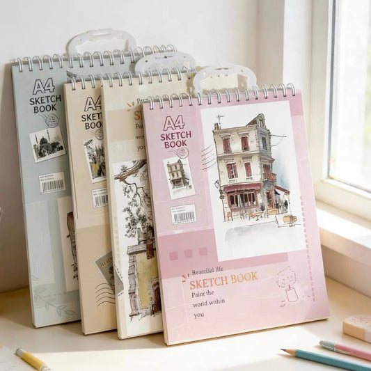 A4 Spiral Sketch Book – 50 Sheets With Carrying Handle